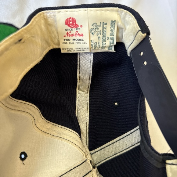 Vintage 90s New Era Dark Blue Cap University of Notre Dame Fighting Irish Hat - Picture 2 of 6